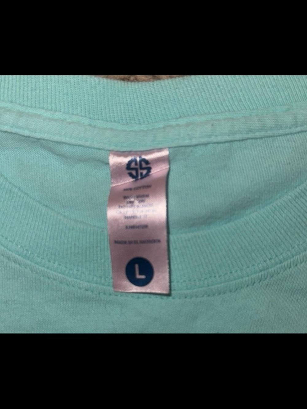 Simply Southern Mint Long Sleeve Tee with Pink Pineapple - Picture 4 of 4